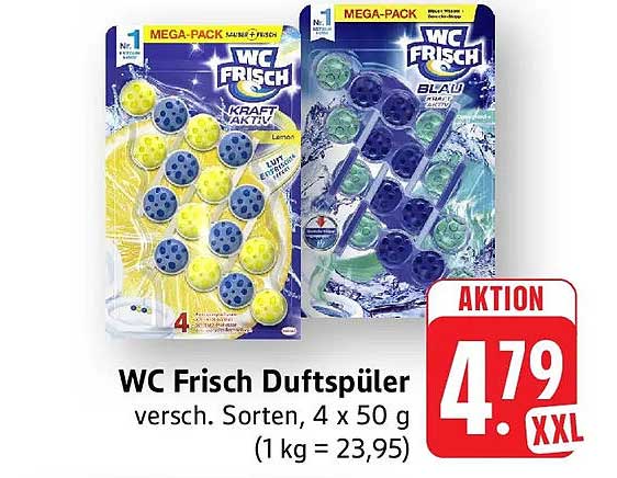 WC Frisch Duftspüler versch. Sorten, 4 x 50 g (1 kg = 23,95)