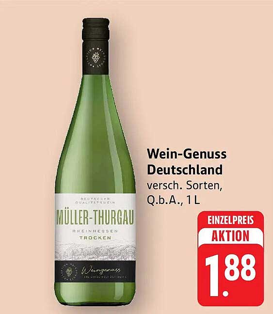 Wein-Genuss Deutschland versch. Sorten, Q.b.A., 1 L