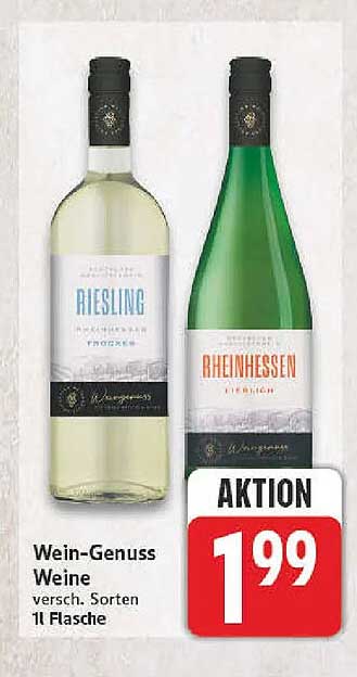 Wein-Genuss Weine versch. Sorten 1l Flasche