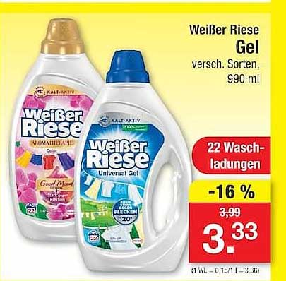 Weißer Riese Gel versch. Sorten, 990 ml