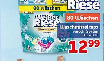 Weißer Riese Waschmittelcaps versch. Sorten 1 UUL = 0,16