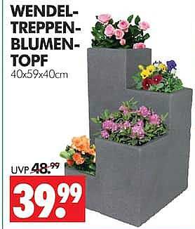 WENDEL-TREPPEN-BLUMENTOPF 40x59x40cm
