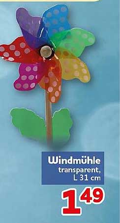 Windmühle transparent, L 31 cm