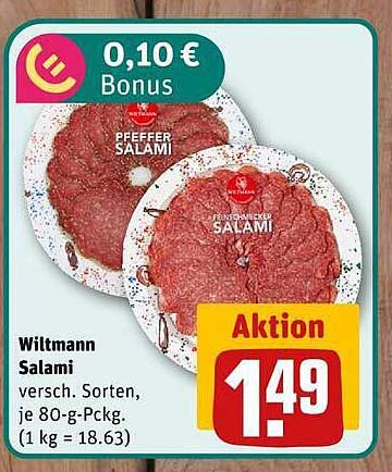 Witmann Salami versch. Sorten, je 80-g-Packg. (1 kg = 18.63)