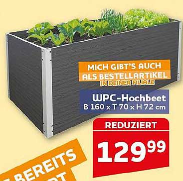 WPC-Hochbeet B 160 x T 70 x H 72 cm