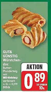 Würstchen-doc Butter- Plunderteig mit Ketchup verfeinert, n. G.