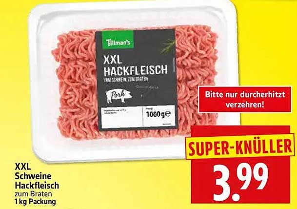 XXL Schweine Hackfleisch zum Braten 1 kg Packung