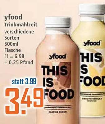 yfood Trinkmahlzeit verschiedene Sorten 500ml Flasche