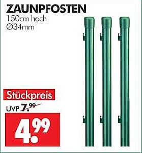 ZAUNPFOSTEN 150cm hoch Ø34mm