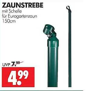 ZAUNSTREBE mit Schelle für Eurogartenzäun 150cm
