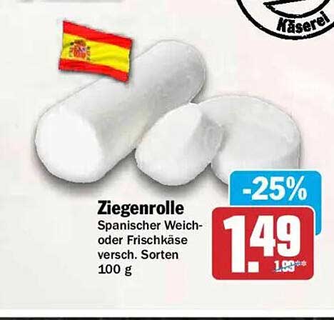 Ziegenrolle Spanischer Weich- oder Frischkäse versch. Sorten 100 g