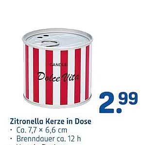 Zitronella Kerze in Dose