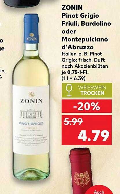 ZONIN Pinot Grigio Friuli, Bardolino oder Montepulciano d'Abruzzo