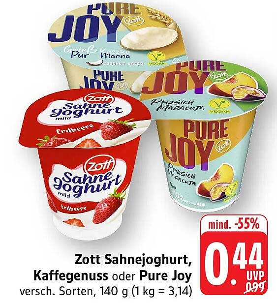 Zott Sahnejoghurt, Kaffeegenuss oder Pure Joy