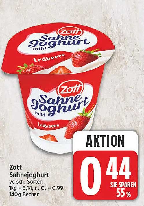 Zott Sahnejoghurt versch. Sorten 140g Becher