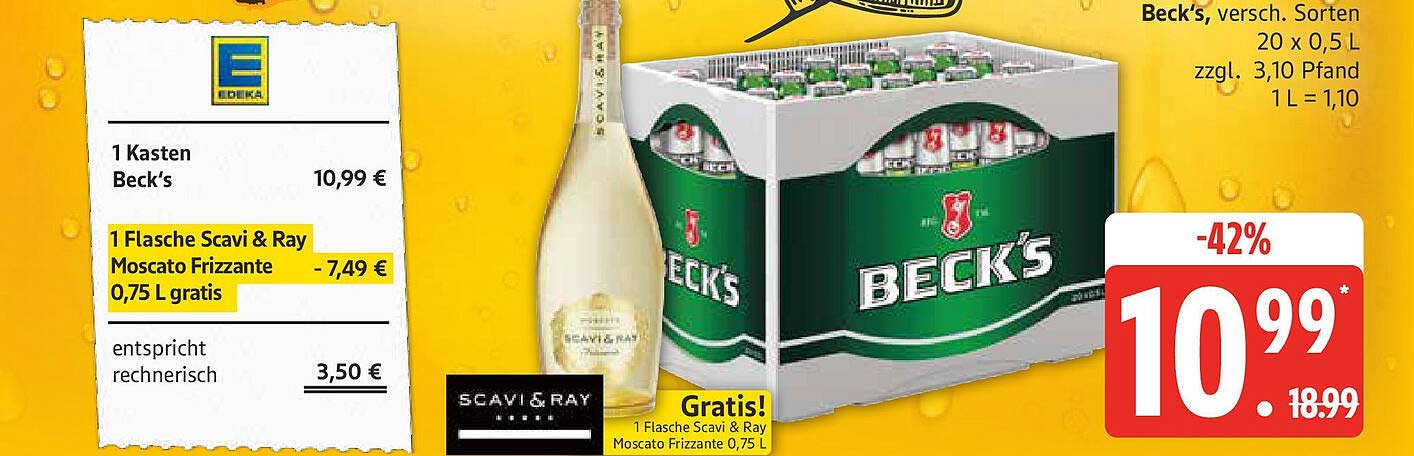 1 Kasten Beck's - Nur 10,99 €