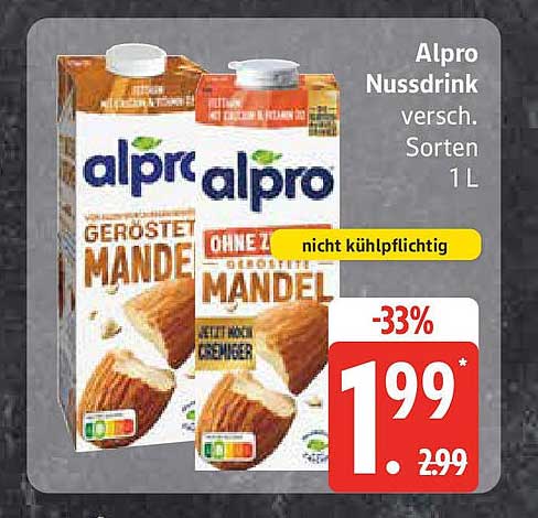 Alpro Nussdrink verschiedene Sorten 1L