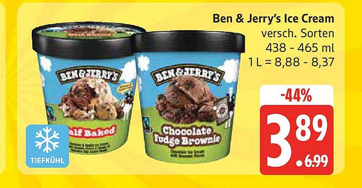 Ben & Jerry's Ice Cream versch. Sorten 438 - 465 ml
