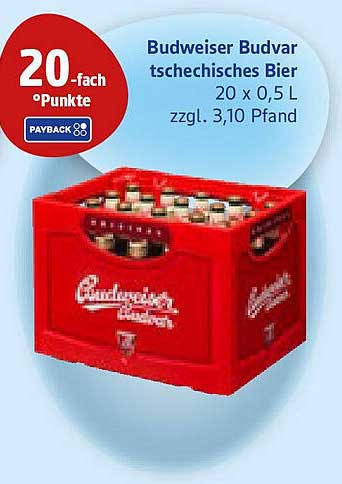 Budweiser Budvar tschechisches Bier 20 x 0,5 L