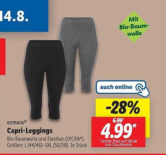 Capri-Leggings von esmara® - jetzt im Lidl-Prospekt