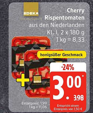 Cherry RispenTomaten aus den Niederlanden - 2 x 180 g