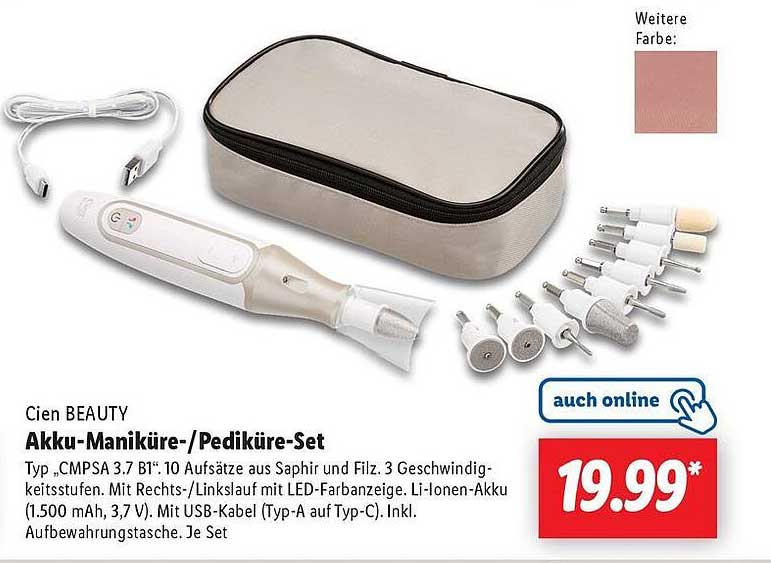 Cien BEAUTY Akku-Maniküre-/Pediküre-Set