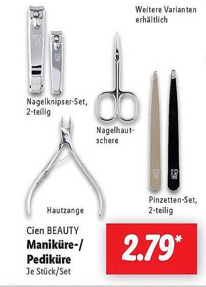 Cien BEAUTY Maniküre-/Pediküre-Set, 2-teilig