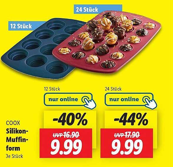 COOX Silikon-Muffin-Form - 12 Stück / 24 Stück