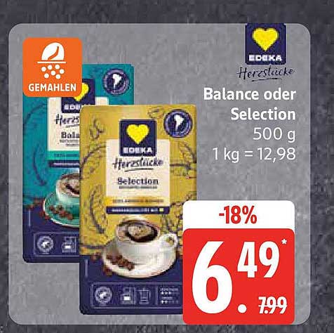 EDEKA Herzkampe Balance oder Selection 500 g