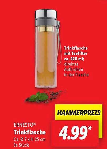 ERNESTO® Trinkflasche mit Teefilter