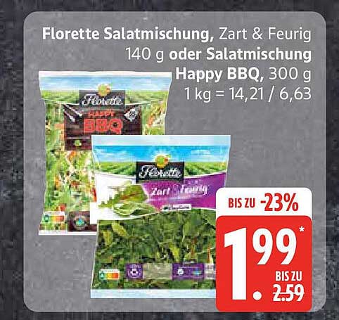 Florette Salatmischung, Zart & Feurig 140 g oder Salatmischung Happy BBQ 300 g
