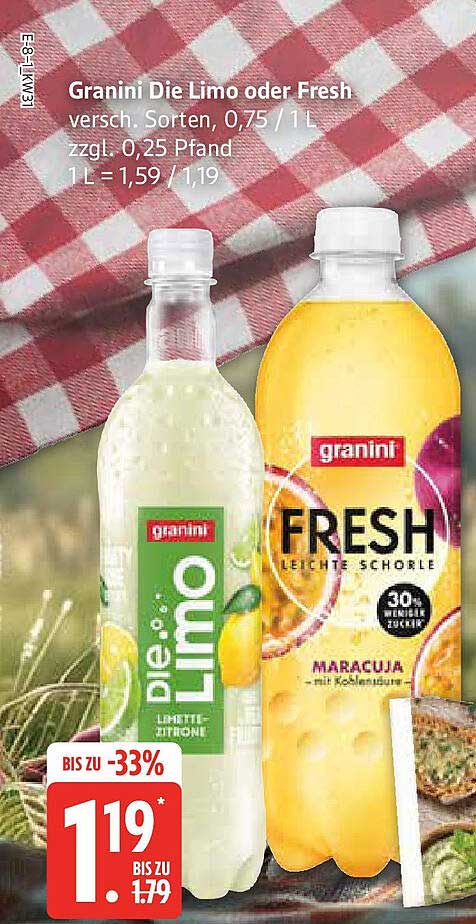 Granini Die Limo oder Fresh 0,75 l für 1,19 €