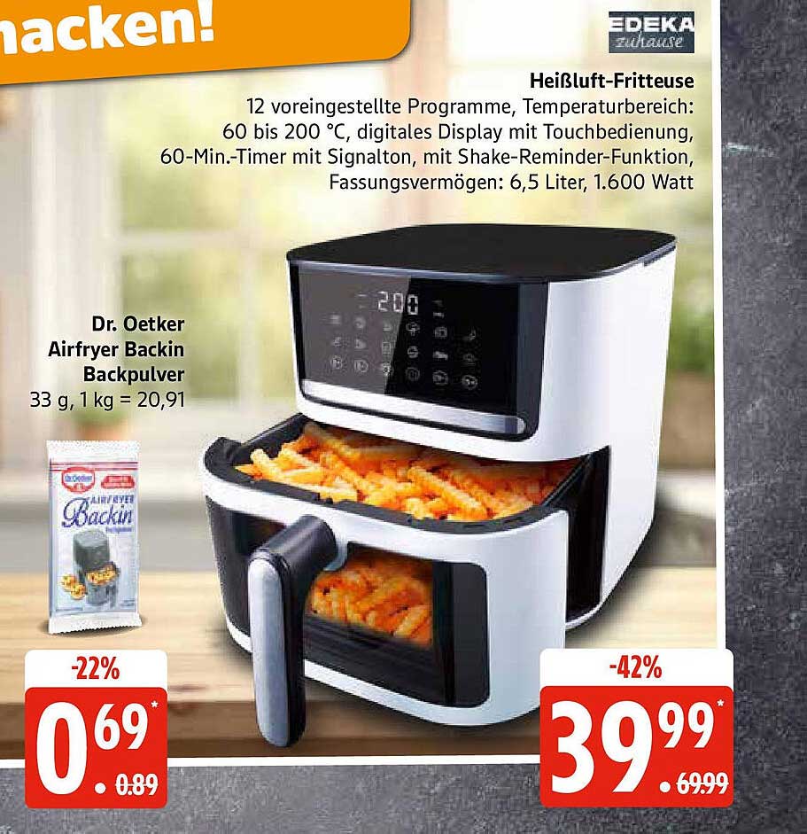 Heißluft-Fritteuse von Edeka – Ideal für gesundes Frittieren