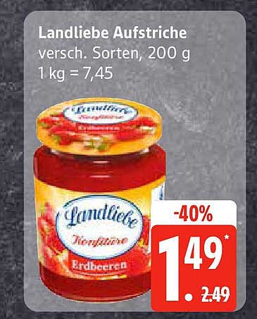 Landliebe Aufstriche Erdbeeren, 200 g - jetzt für nur 1,49 €!