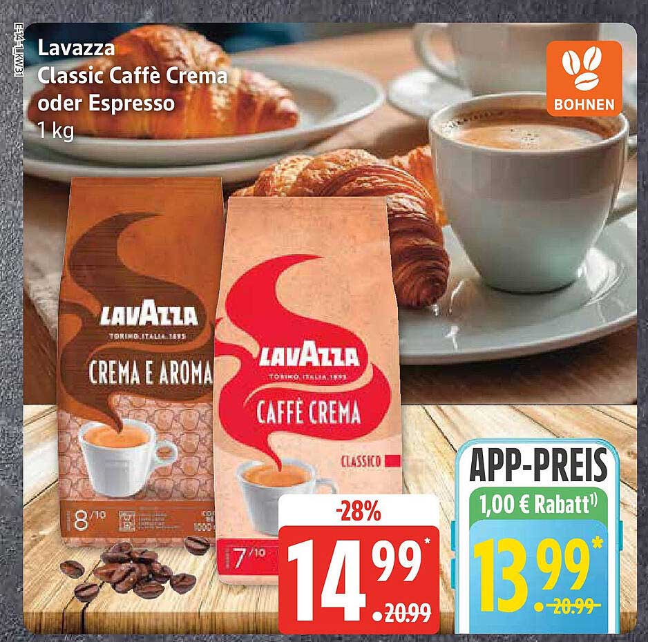 Lavazza Classic Caffè Crema oder Espresso 1 kg