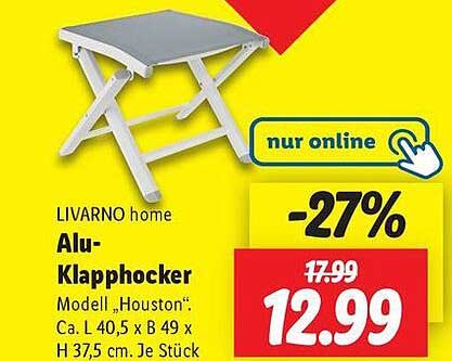 LIVARNO home Alu-Klapphocker Modell 'Houston'