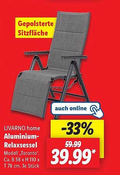 LIVARNO home Aluminium-Relaxsessel Modell 'Toronto'