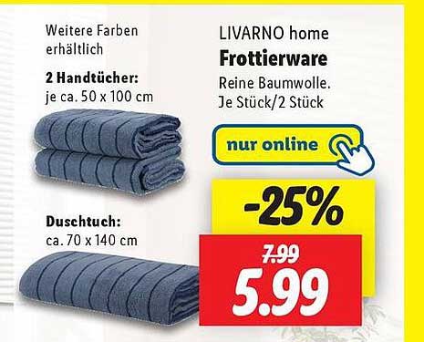 LIVARNO home Frottierware - 2 Handtücher und 1 Duschtuch