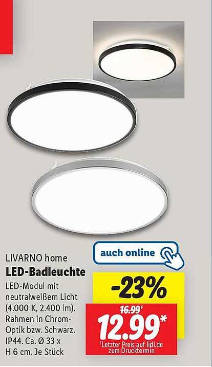 LIVARNO home LED-Badleuchte