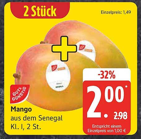 Mango aus dem Senegal - 2 Stück für nur 2,00 €