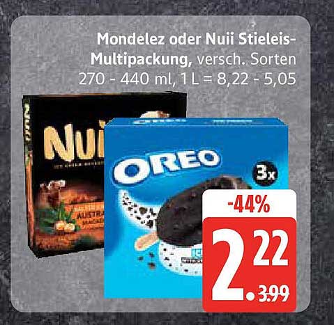 Mondelez oder Nuii Stieleis-Multipackung, verschiedene Sorten
