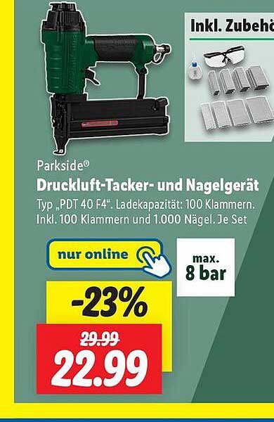Parkside® Druckluft-Tacker- und Nagelgerät