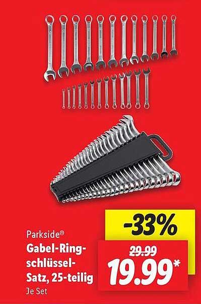 Parkside® Gabel-Ringschlüssel-Satz, 25-teilig