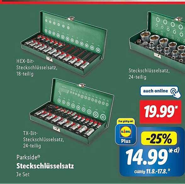 Parkside® Steckschlüsselsatz, 24-teilig