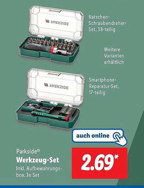 Parkside® Werkzeug-Set inkl. Aufbewahrungsbox, 38-teilig