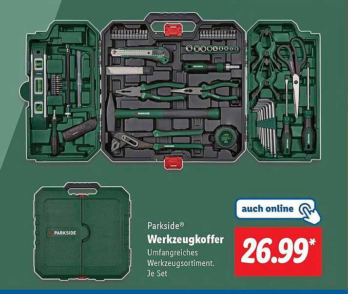 Parkside® Werkzeugkoffer - Umfangreiches Werkzeugsortiment