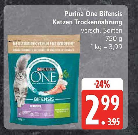 Purina One Bifensis Katzen Trockenfutter 750 g - verschiedene Sorten