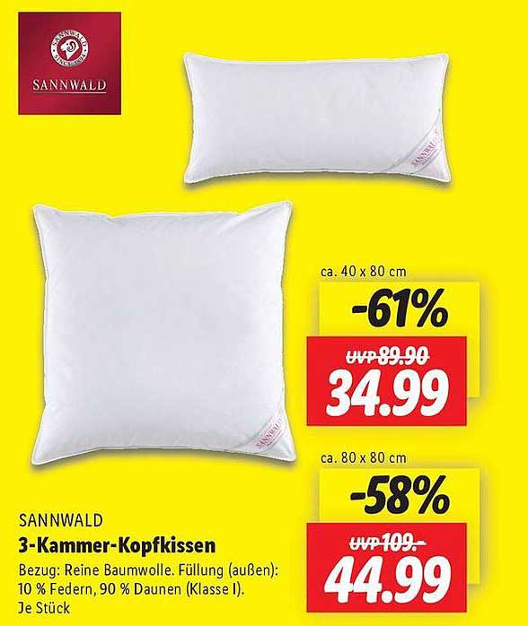 SANNWALD 3-Kammer-Kopfkissen