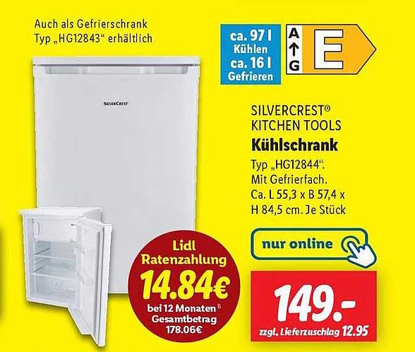SILVERCREST® KÜHLSCHRANK Typ „HG12844“