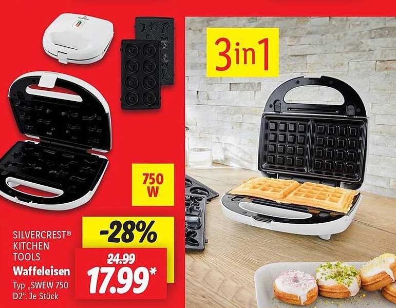 SILVERCREST® Waffeleisen Typ SWEE 750 - 3in1